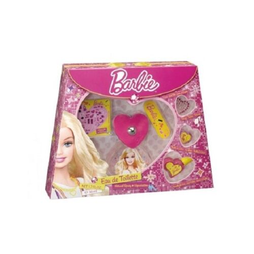 Набор Barbie: туалетная вода для детей 50 мл, лак для ногтей, пилочка, блеск для губ, татуировка, наклейки