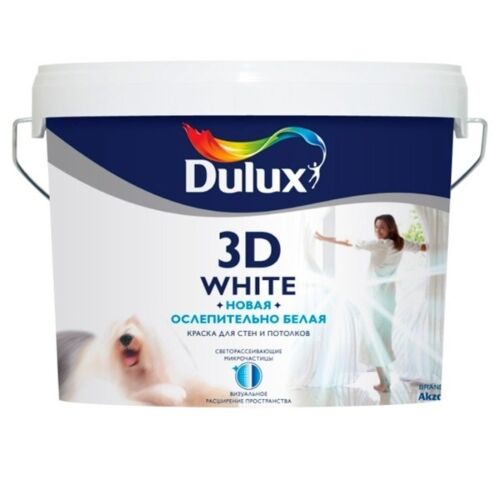 Краска Dulux Новая Ослепительно белая 3D матовая BW 2,5л