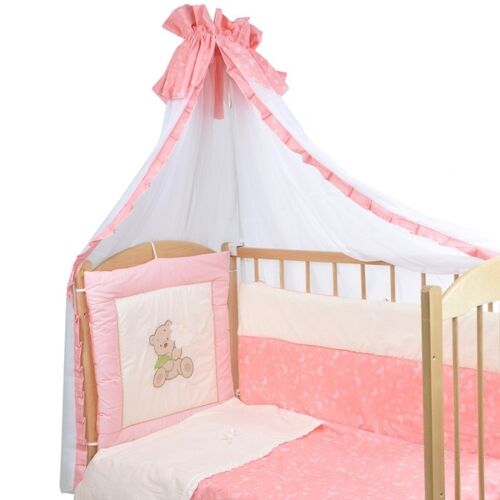 Балу: Комплект в кроватку Миша-Маша розовый 9пр