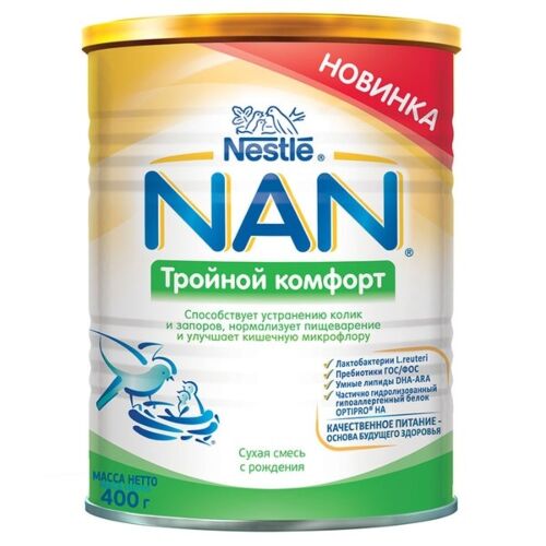 Nestle: Смесь 400г NAN Тройной комфорт с рождения