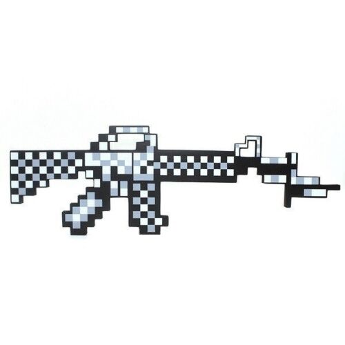 Minecraft: Автомат М16 Серый пиксельный 62см