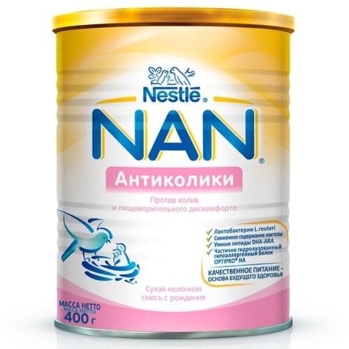 Nestle: Смесь 400г Nan Антиколиковая
