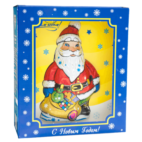 Фигурный шоколад "Дед Мороз" с сюрпризом (в коробочке) 100г