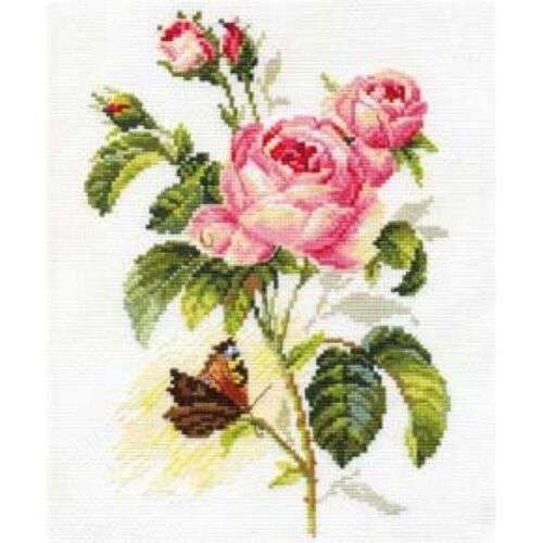 Набор для вышивания "Алиса" №021 "Роза и бабочка" 17х25см