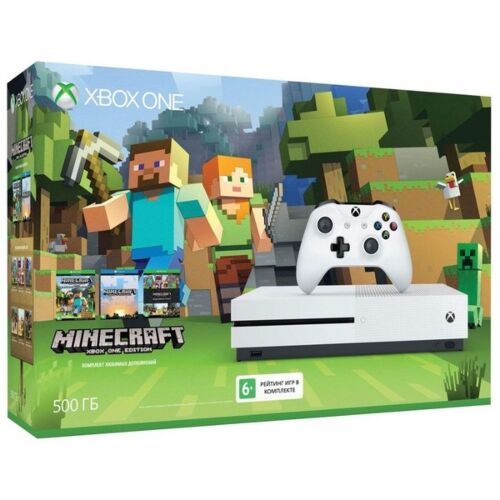 Игровая консоль Microsoft X-Box One S White 500Gb + Minecraft Favorites