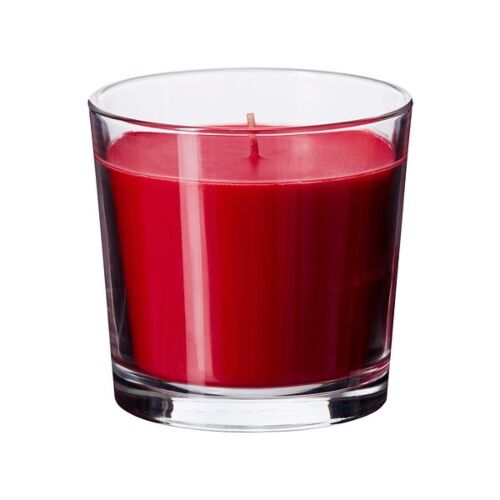IKEA: Свеча аром. СИНЛИГ в стакане, красный Сладкие ягоды, красный 402.363.60