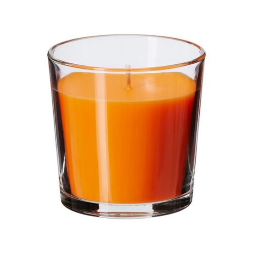 IKEA: Свеча аром. СИНЛИГ в стакане, оранжевый Солнечный мандарин, оранжевый 902.363.53