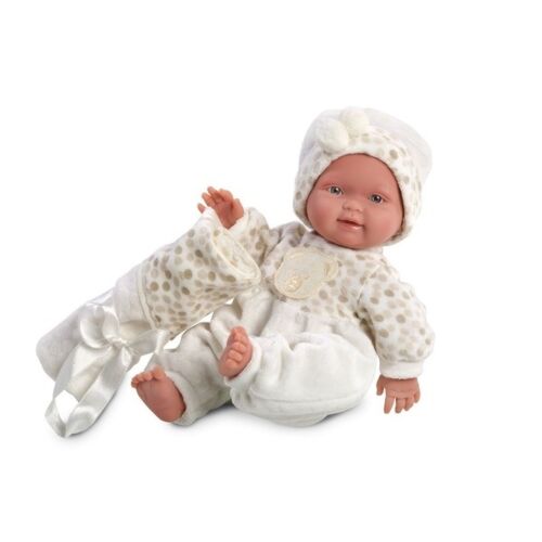 LLORENS: Кукла малышка 26см с одеялом, беж.горох