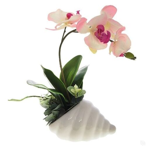 Цветок Орхидея в ракушке, W18 H29 см
