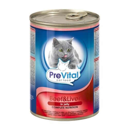 PreVital: Корм cat chancks beef + liver in jelly 415gr