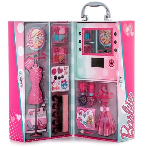 Barbie: Игровой набор детской декоративной косметики в чемодане с подсветкой