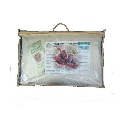 Греческая подушка: Подушка с листьями эвкалипта в футляре (ортопедическая )-40х60