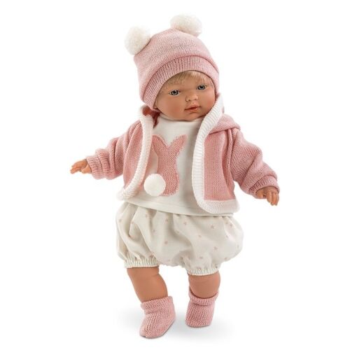 LLORENS: Кукла малышка Керол 33 см, блондинка в роз.костюмчике