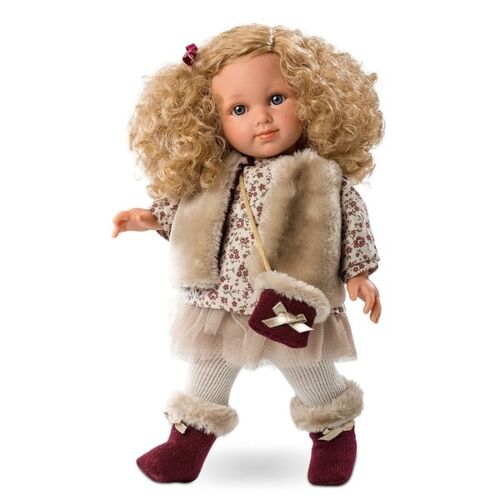 LLORENS: Кукла Елена 35см, блондинка в меховом жилете