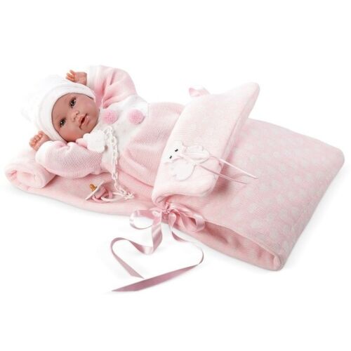 LLORENS: Кукла новорожденная малышка 36см, с роз.конвертом