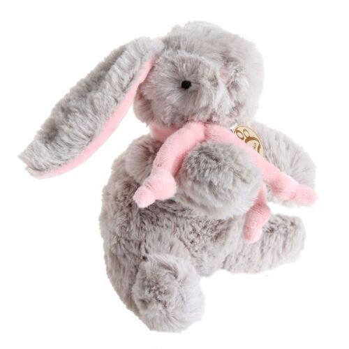 Lapkin: Кролик 15 см серый/розовый