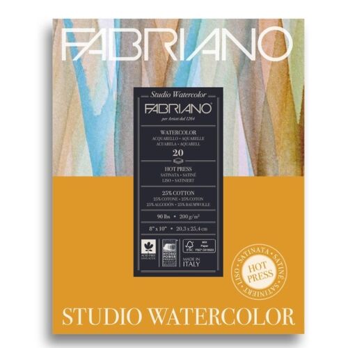 Альбом для акварели Watercolour Studio 200г/м.кв 20,3x25,4см Сатин 20л склейка по 1 стороне
