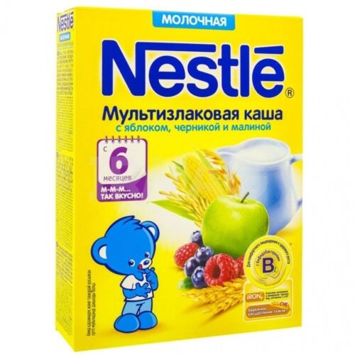 Nestle: Каша 220г Мультизлаковая Яблоко, ченика, малина