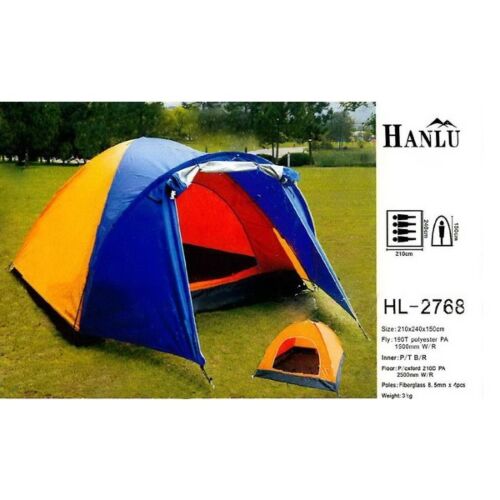 Палатка 4-х местная Hanlu HL-2768, 210*240*150 см., (190Т, 1500 мм., 3 кг.), PRC