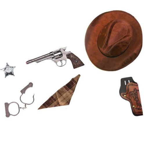 Gonher: Cowboy. Револьвер, кобура, звезда шерифа, наручники, платок и шляпа