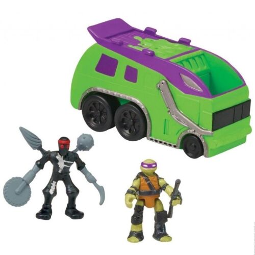 TMNT: MICRO mutants. Мусоровоз Черепашек-ниндзя с фигурками Донни и солдатом клана Фут