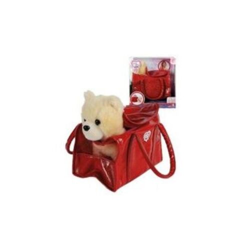 Chi Chi: Плюш. собака Померанская в красном платье, в красной сумочке-переноске