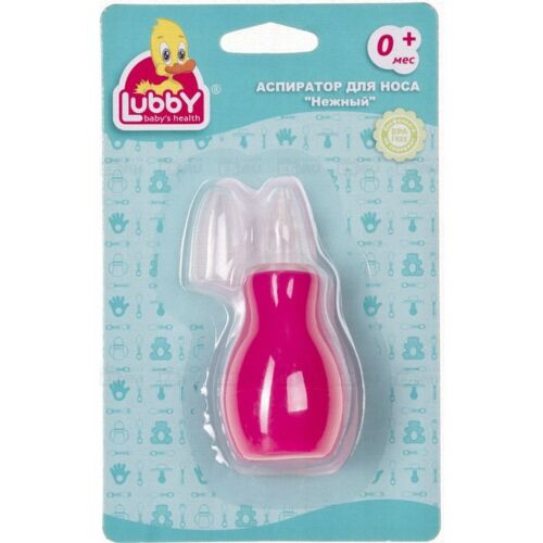 Lubby: Аспиратор для носа "Нежный", от 0 мес., резина