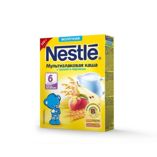 Nestle: Каша 250г Мультизлаковая груша,персик мол