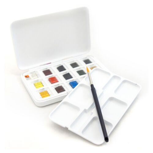 Набор акварельных красок VAN GOGH, Pocket box, 12 кювет+3цв в ПОДАРОК, пластик