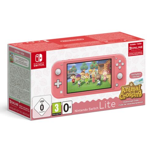 Nintendo Switch Lite Coral Pink Animal Crossing