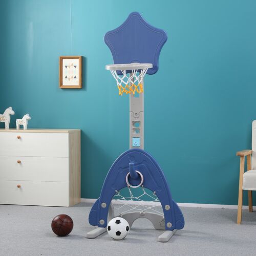 PITUSO: Стойка баскетбольная ЗВЕЗДА (с кольцебросом, футб.воротами) BLUE/Синий (125*165h)