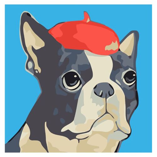 Картина по номерам "Пес в шляпе", на холсте, 20*30 см DELL' ARTE
