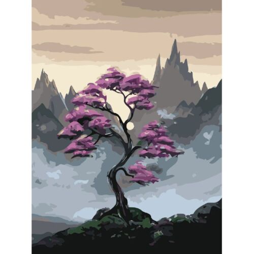 Картина по номерам "Дерево в горах", на холсте, 40*50 см DELL' ARTE