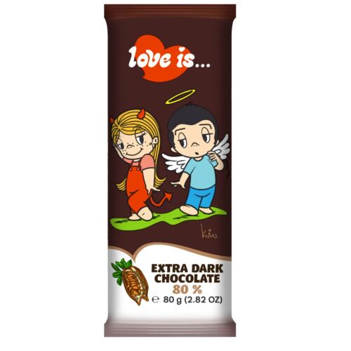 Шоколад Love is… тёмный, 80% какао 80гр