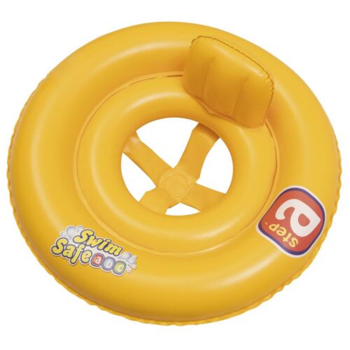 Bestway: Круг для плавания Swim Safe 69 см (Ступень А),  винил, с сидением и спинкой, двухкамерный, желтый