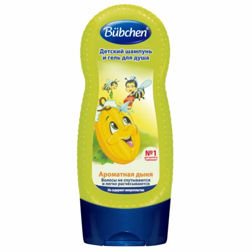 Buebchen: Шампунь для мытья волос и тела для детей "Дыня", 230 мл