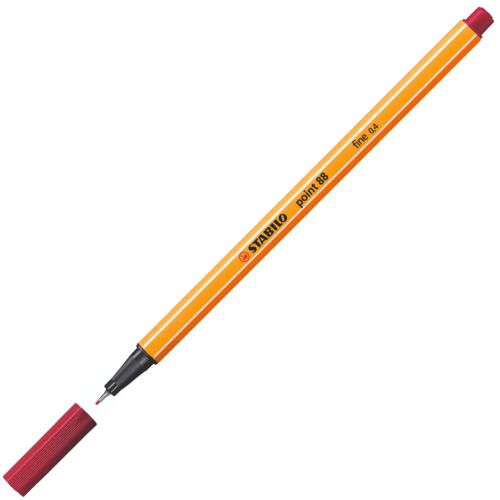 Ручка капиллярная линер STABILO point 88 0.4 мм, темно-красный