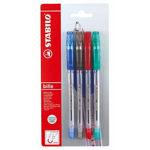 Ручка шариковая STABILO Bille 508, 4 цвета в блистере