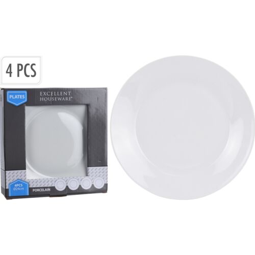 Набор тарелок 24 см белый 4 шт фарфор 628100130 К