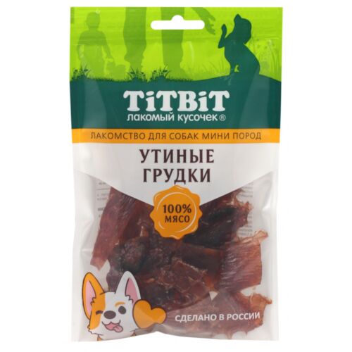 TitBit: Утиные грудки лакомство для собак мини пород 70 г