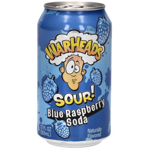 WarHeads Напиток  Sour Blue Raspberry Soda (малина) 355мл США