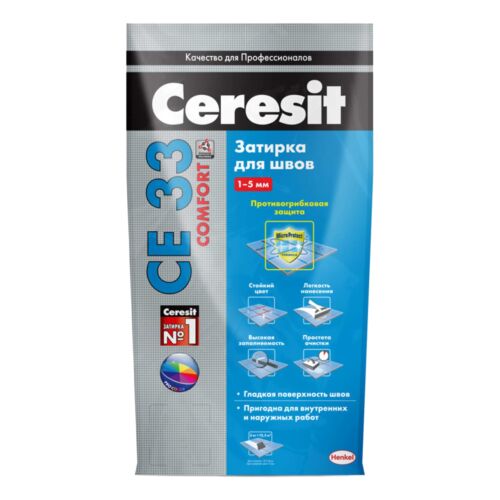 Ceresit затирка CE33 Comfort (5 кг) Серая