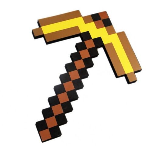 Minecraft: Кирка Золотая пиксельная 45см