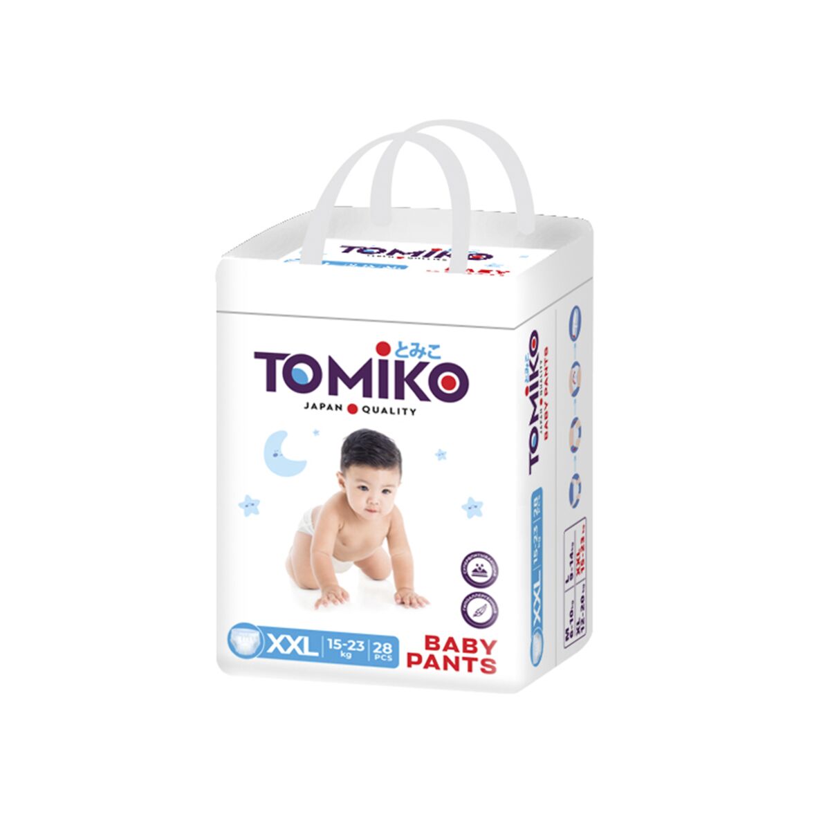 Tomiko: Подгузники-трусики детские размер XXL (15-23 кг), 28 шт: купить по  доступной цене в Алматы, Казахстане | Интернет-магазин Marwin