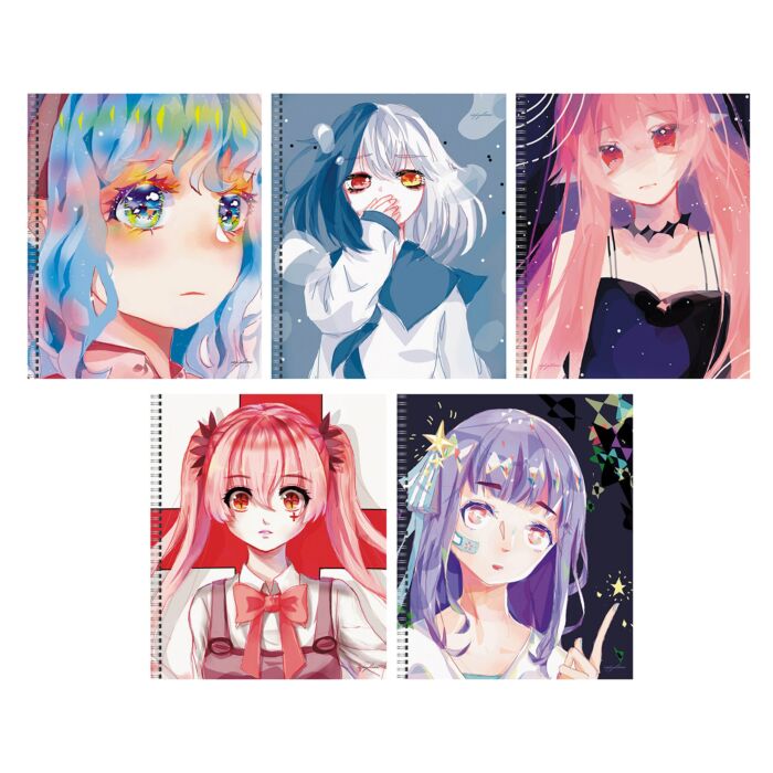 Тетрадь А5 48л. Гребень. Клетка. Девушки аниме: купить по выгодной цене ...