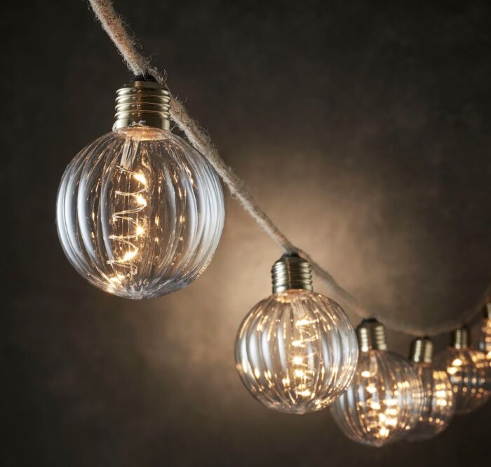 Luca: Гирлянда "Ретро", на бечевке с 10 круглыми лампочками — купить в ...