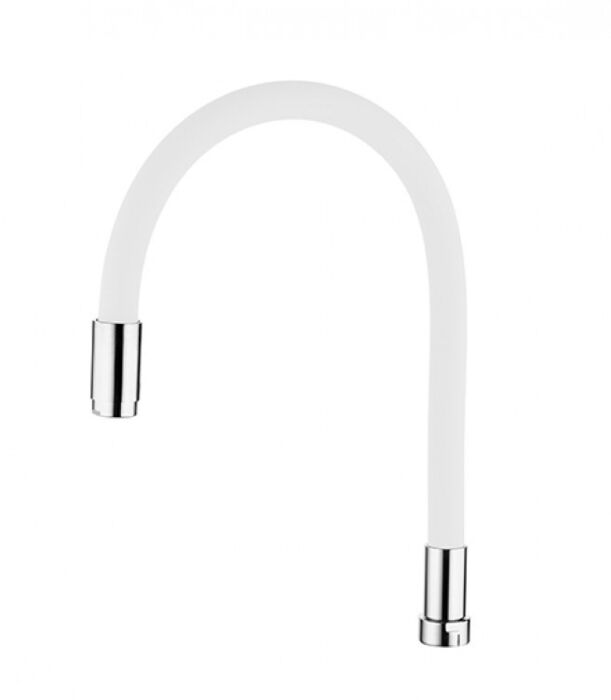 Излив гибкий для кухонного смесителя силиконовый, белый , MP-У