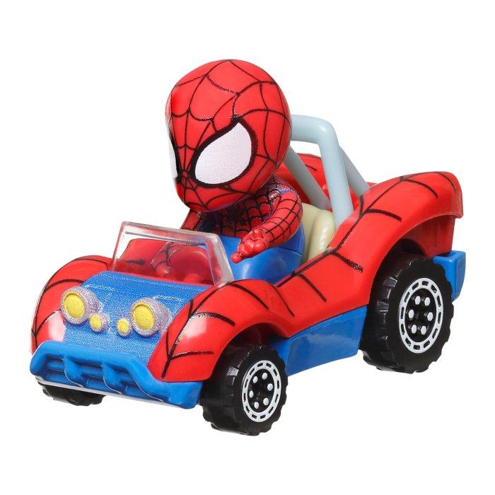 Lanciatore Hot Wheels RacerVerse Spider-Man – Con 2 Auto Extra Spidey E Iron Man – Scala 1:64