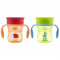 Chicco: Поильник Perfect Cup 200 мл 12м+ ассорт. зел/оранж