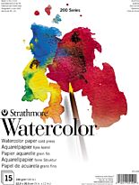 Альбом для акварели Strathmore 200 Watercolor Paper (22,9х30,15см), 190г/м, 15л.